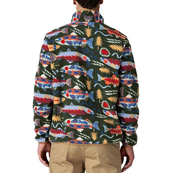 salmon energy patagonia synchilla snap-t recycled fleece pullover - Picture 4 of 4